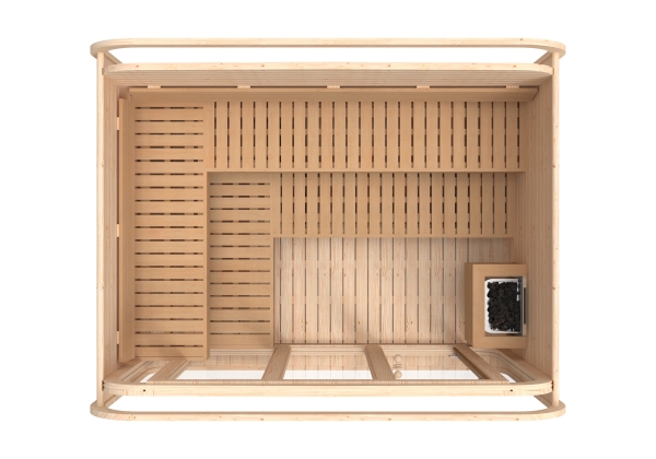 Außensauna quadratisch